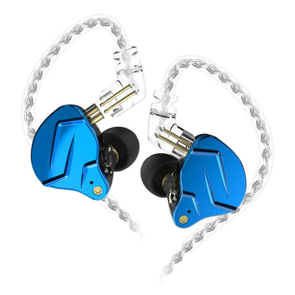 KZ ZSN Pro X in-ear earphones with metal housing, hybrid driver, and bass earbuds, designed for sport and high-fidelity sound.