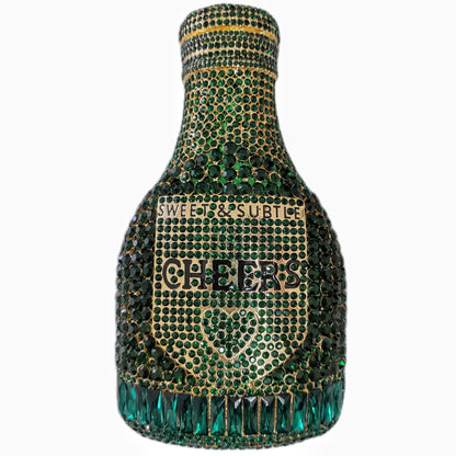 Champagne bottle rhinestone evening clutch women's bag in a sparkling bottle-shaped design
