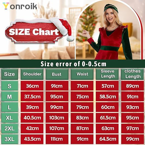 Women’s Christmas elf dress featuring festive holiday styling and seasonal costume details