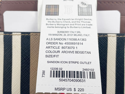 Burberry Sandon Card Case Wallet by BACKUPMYFILESNOW® showing sleek leather exterior with card slots and signature branding.