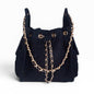 Small black Bayshore Bucket from BEACH HAUS with woven design and sturdy handle, perfect for beach or casual outings.