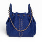 Small Navy Bayshore Bucket from BEACH HAUS featuring durable fabric and a secure drawstring closure.