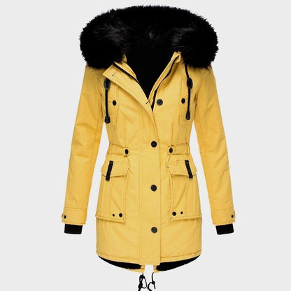 Women's winter cotton padded fleece-lined clothing in a thickened design