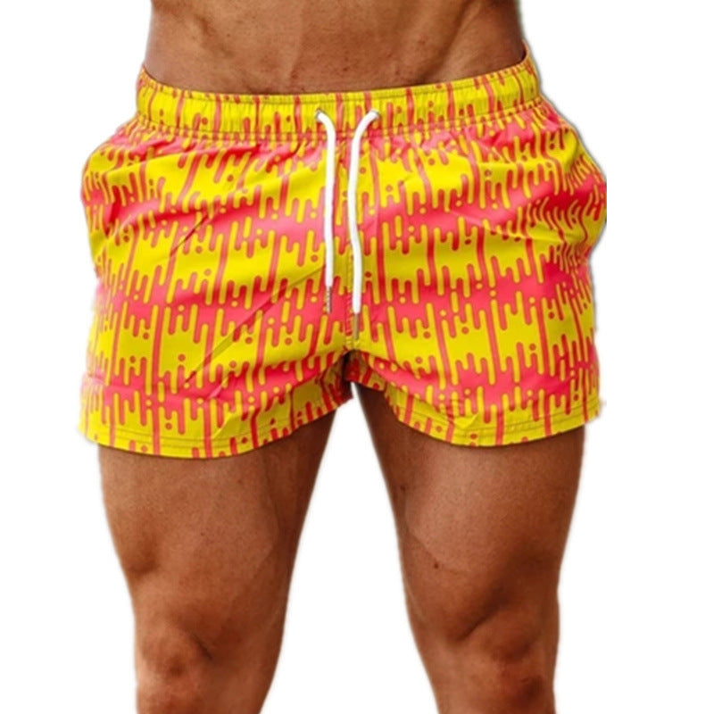 Men's loose quick-dry summer beach pants, five-point boxer trunks in large size