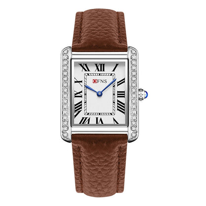 Retro diamond-inlaid women's quartz watch in a high-end couple design