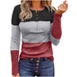 Women's slim fit long sleeve round neck pullover by BACKUPMYFILESNOW.COM®, shown in a close-up of the beige sweater.