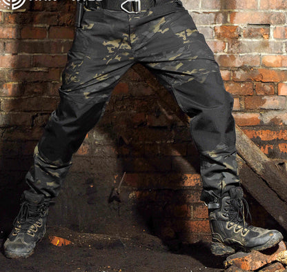 Quartermaster camouflage tactical pants in a rugged military-style pattern