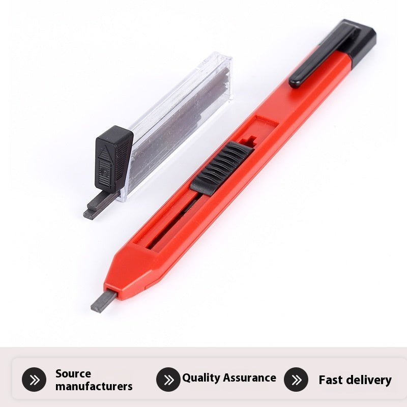 Plastic woodworking propelling pencil with thick lead for marking lines and drawings
