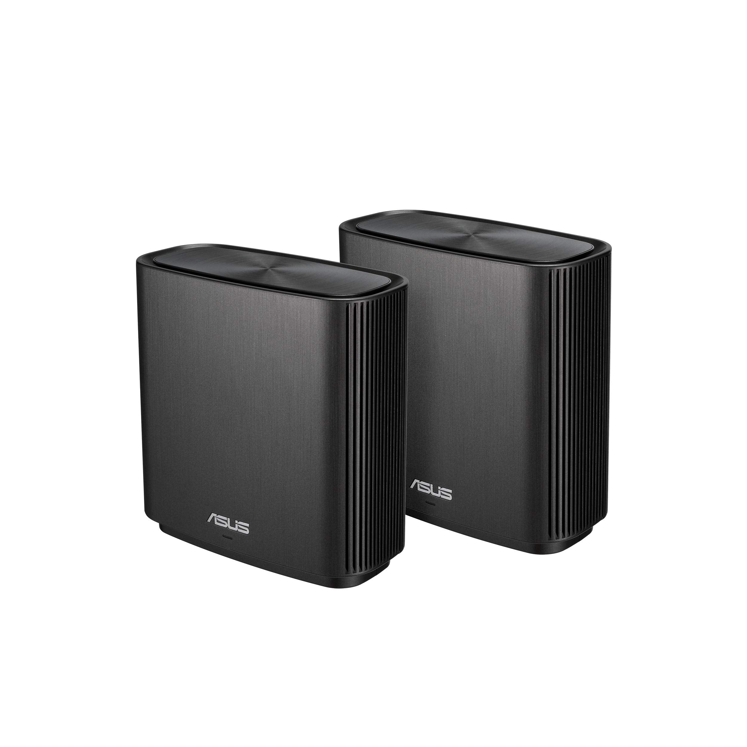 ASUS ZenWiFi AC Whole-Home Tri-Band Mesh System (CT8 2 Pack Charcoal) Coverage up to 5400 sq.ft AC3000 WiFi Life-time Free Network Security and Parental Controls 4X Gigabit Ports 3 SSIDs