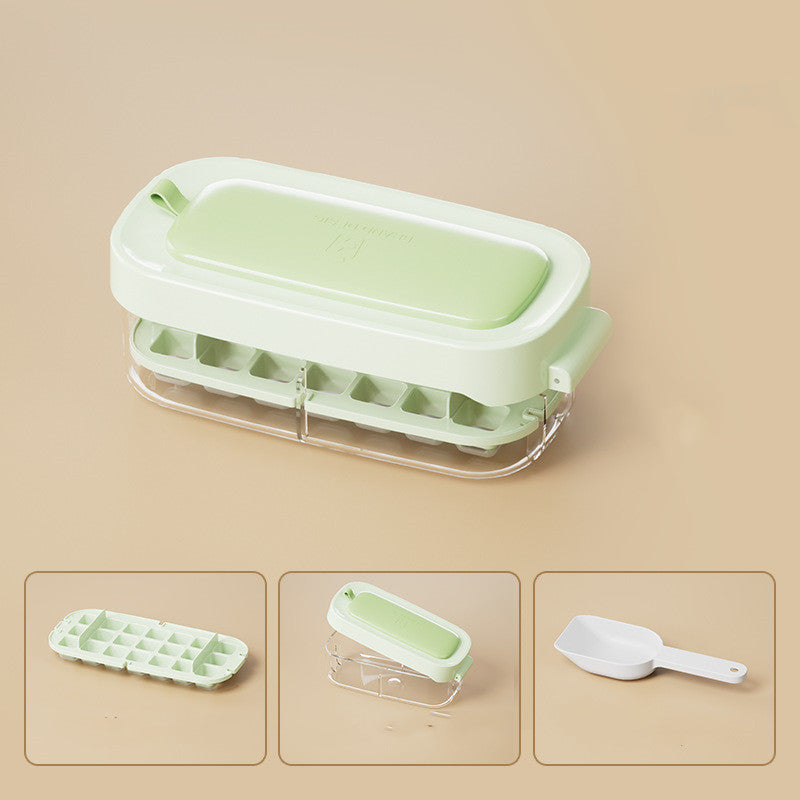 Ice Box high-capacity ice cube tray grid, food-grade kitchen gadget for making and storing ice cubes