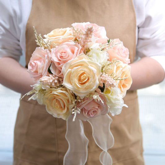 Simulation outdoor series hand bouquet photography prop for bride wedding supplies, arranged in a decorative floral bundle
