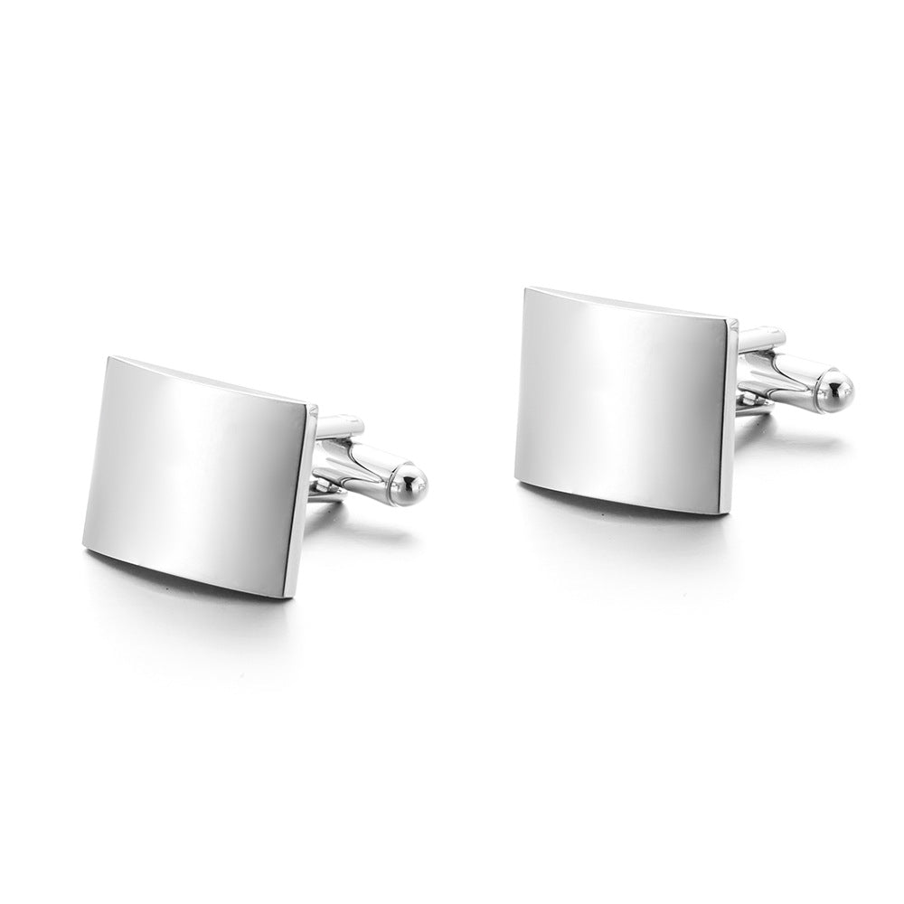 Plain glossy French western-style cufflinks close-up