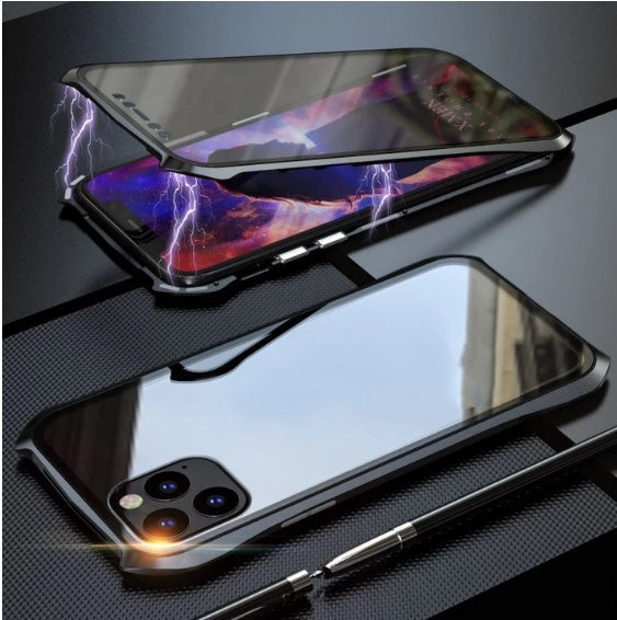 Glass magnetic king protective cover for device, clear protective case with magnetic closure