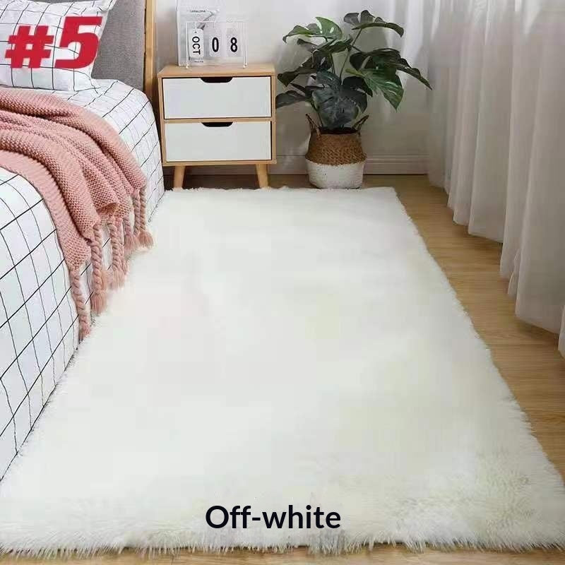 Solid color silk-wool carpet for bedroom bedside and living room floors