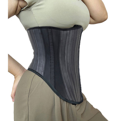 Front-long back-short tummy-control waist cincher by My Store in black shapewear design