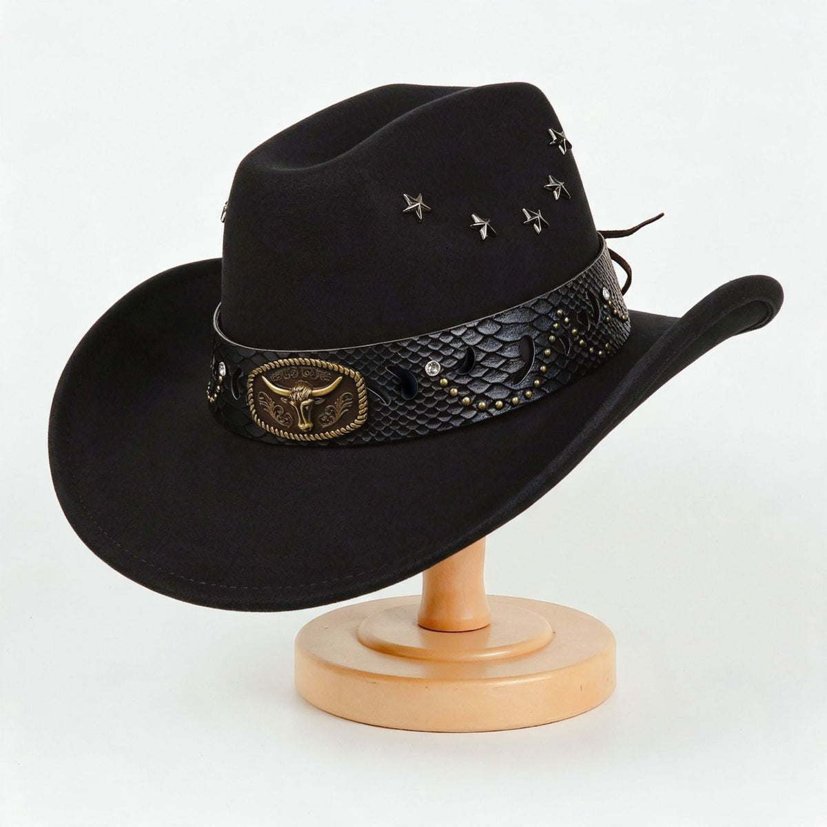 European American style star studded leather jazz cap by My Store