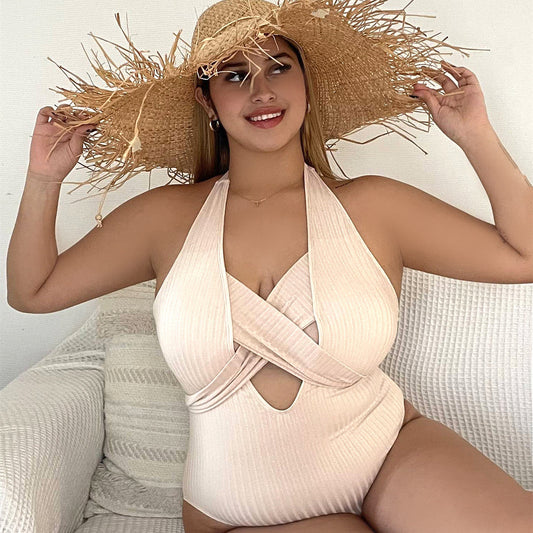 Women's plus size one piece swimwear in a fashionable design, My Store brand