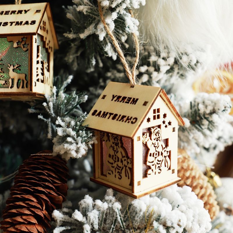 Luminous Christmas wood decoration with lights by My Store