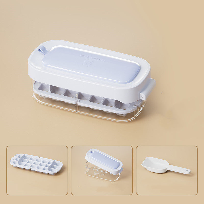 High-capacity Ice Box ice cube tray grid for food-grade kitchen use, shown with multiple cube compartments