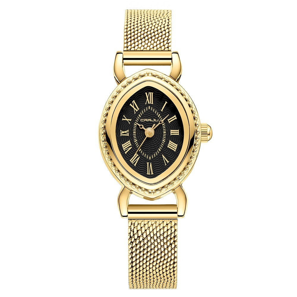 Women's Roman numeral waterproof watch with classic dial and adjustable wristband