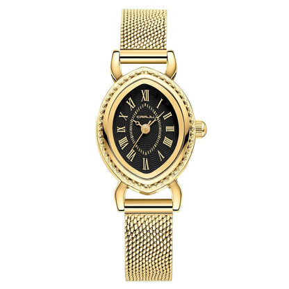 Women's Roman numeral waterproof watch with classic dial and adjustable wristband
