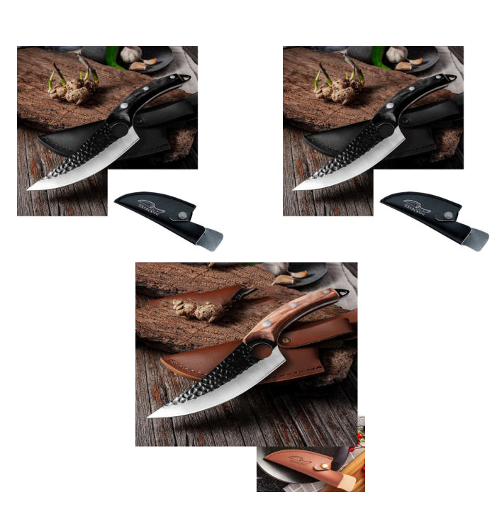 Small scimitar butcher knife for slaughtering, cutting meat, boning, and skinning pigs