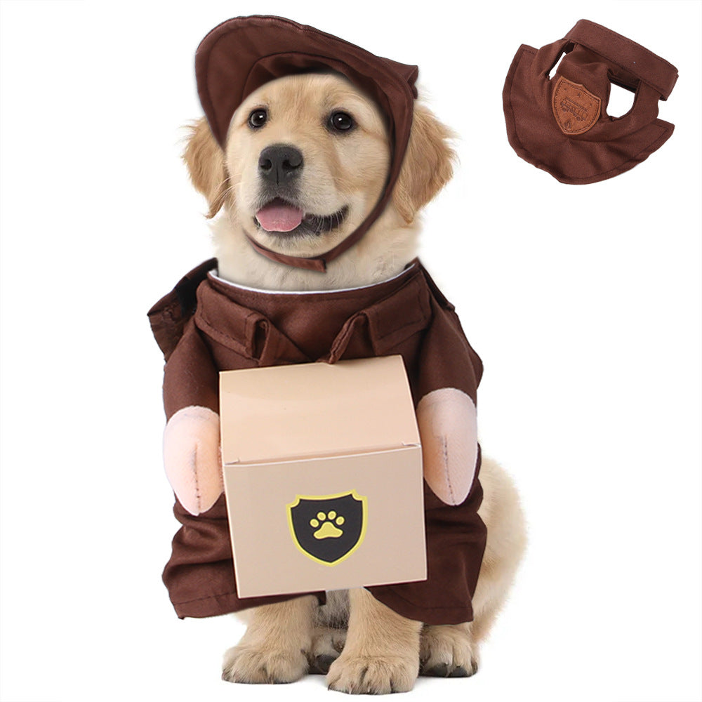 Pet Courier standing clothing for dogs, funny pet outing outfit by My Store