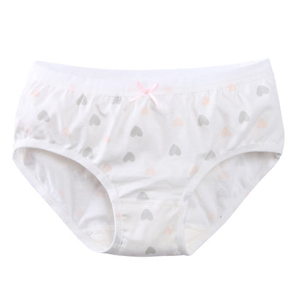 Children's cotton triangle boxer underwear in white, flat lay view