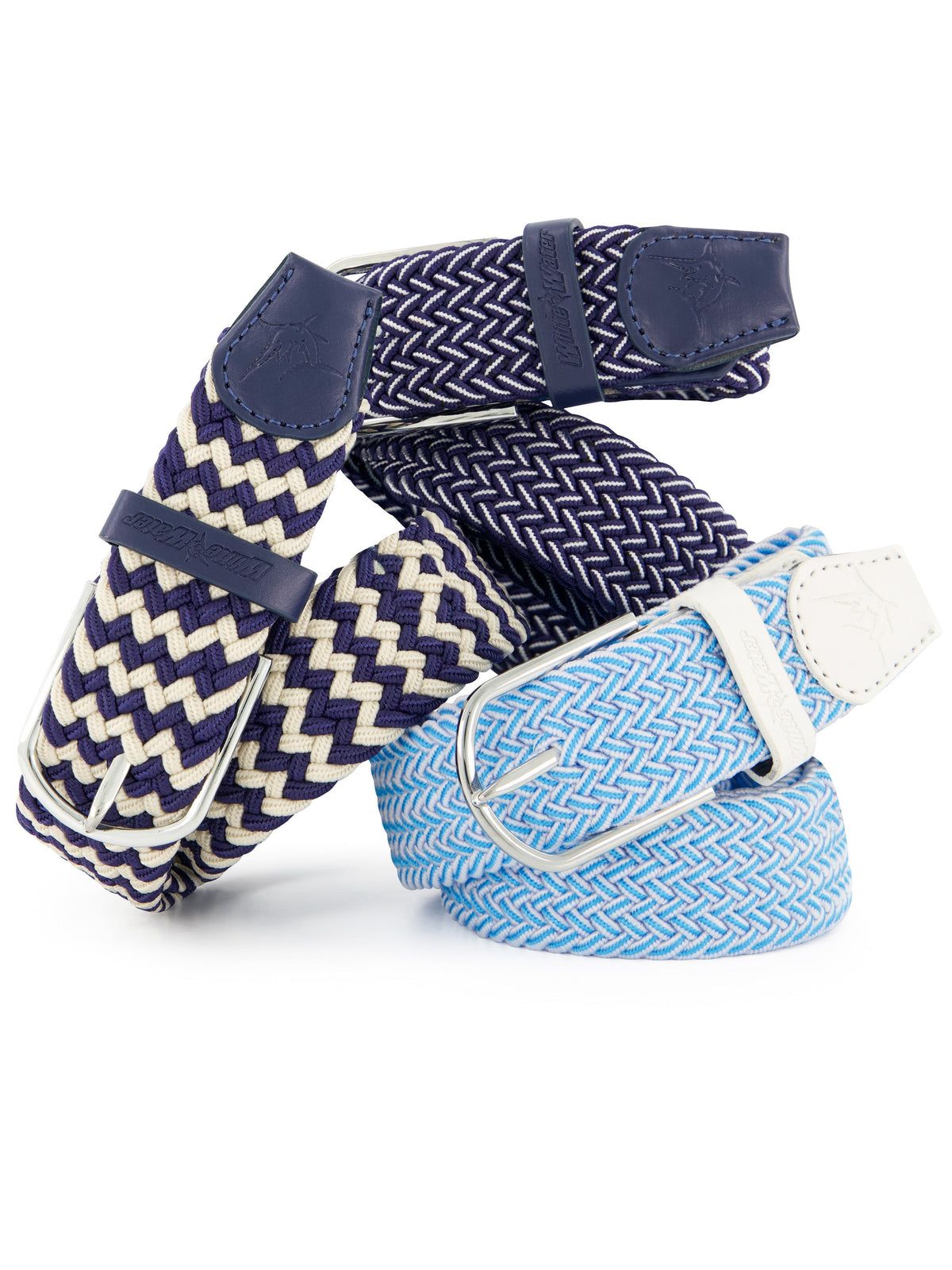 Waterline braided belt by White Water Life featuring woven design and adjustable buckle for casual or outdoor wear