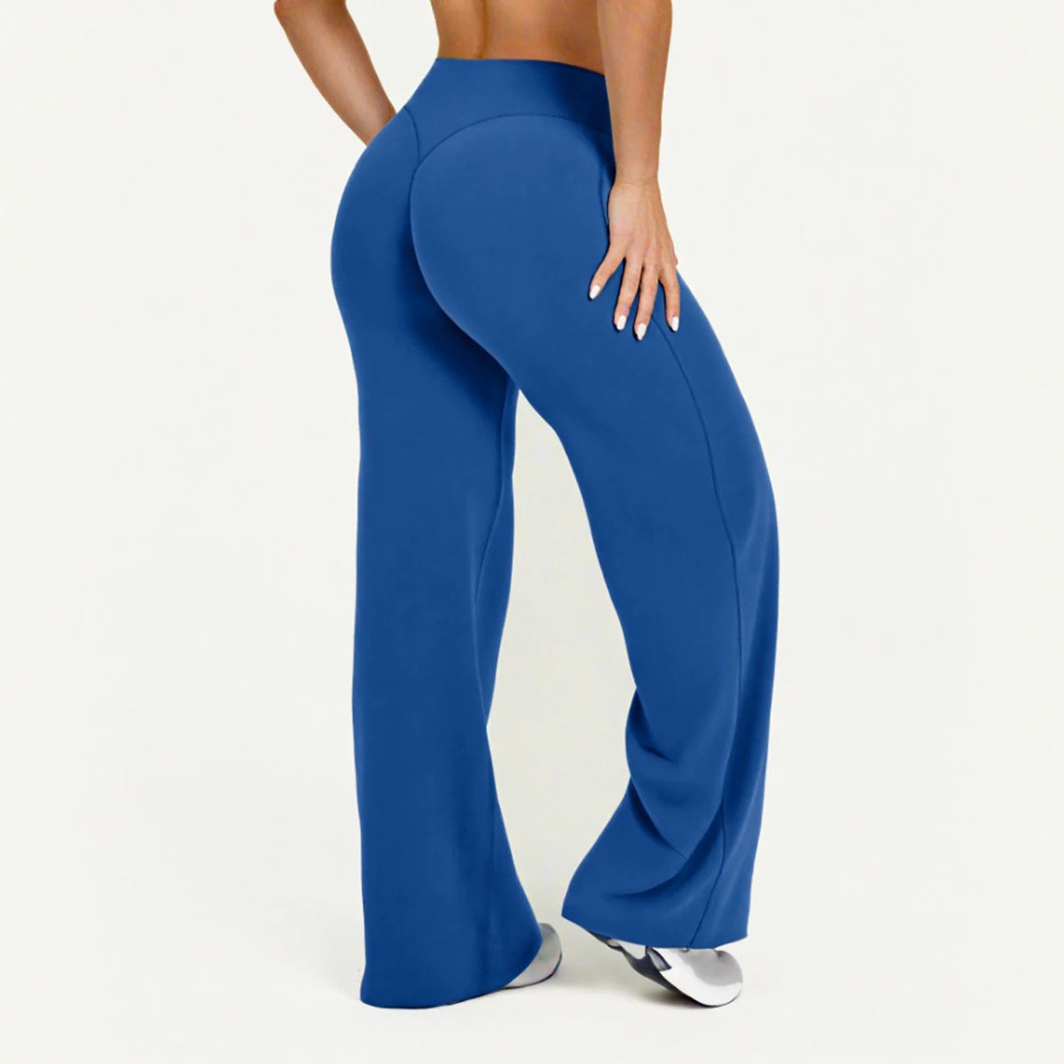 Light grey Bendybliss flared leggings for women, straight-leg, wide-leg yoga pants, breathable fitness and casual wear