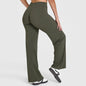 Light grey Bendybliss women's flared and wide-leg leggings, breathable yoga and casual fitness pants for versatile wear.