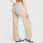 Light grey Bendybliss flared leggings for women, featuring a straight-leg, wide-leg design, perfect for yoga, fitness, and casual wear.