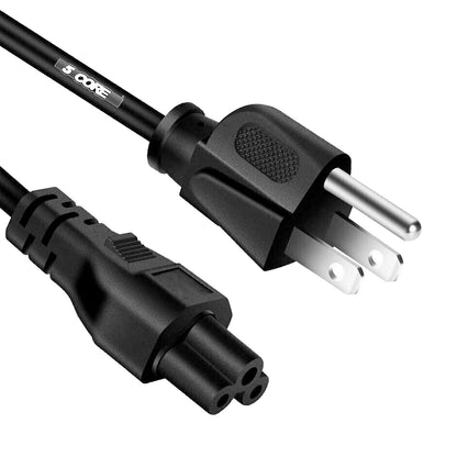 Berry Charmz 12ft 3-prong non-polarized AC power cable for HP, Dell, Samsung, Sony, Asus, Acer, Toshiba monitors and laptops.