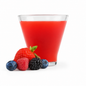 AmBari Nutrition Thermogenic Meta Booster drink in berry flavor, featuring a vibrant berry-colored beverage in a clear glass.