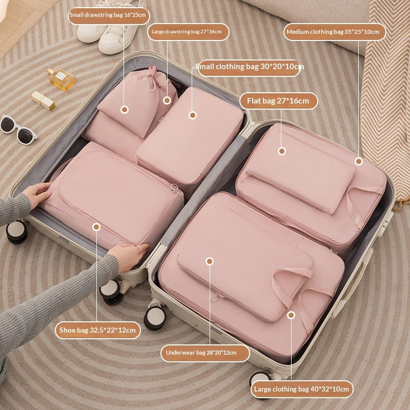 6-piece compressible travel storage bags and luggage organizers for compartmentalized packing cubes