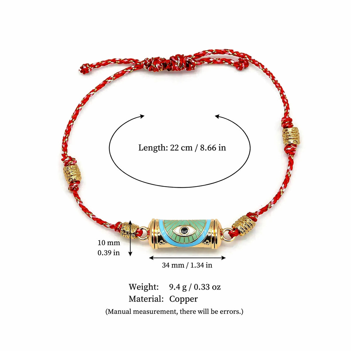 Evil eye kaleidoscope necklace clavicle chain with colorful geometric pendant人體藝術