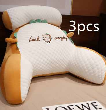 Fluffy triangle reading cushion, soft large backrest lumbar pillow for sofa, bed, or office chair