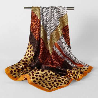 Simulation silk decorative headscarf shawl in a soft, flowing fabric with a polished finish