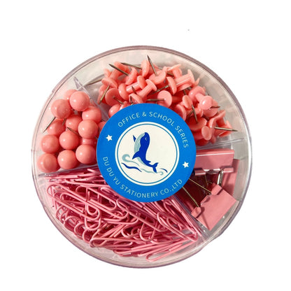 Stylish Macaron Color Office Supplies Set with Clips