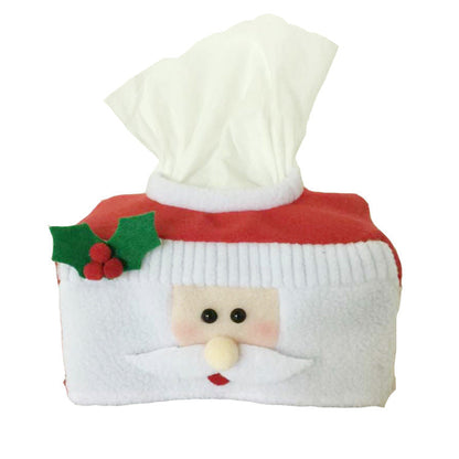 Large Christmas tissue box decoration with festive holiday design, displayed from the front