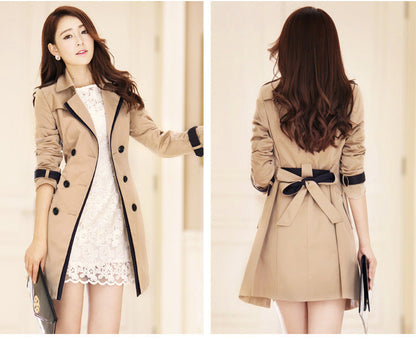 Ladies autumn trench coat, long winter coat for women in a classic design