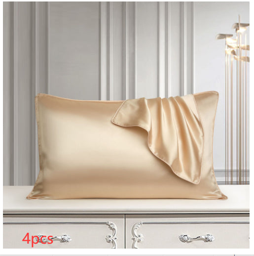 Pure silk pillowcase in a smooth natural silk fabric close-up