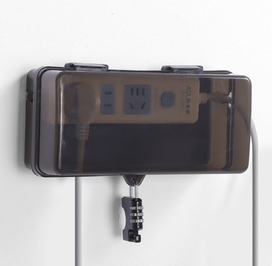Lockable waterproof power strip box for outdoor EV, battery, and car charging pile storage
