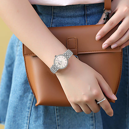Women's mini dial quartz casual watch with a compact round face and simple design by My Store
