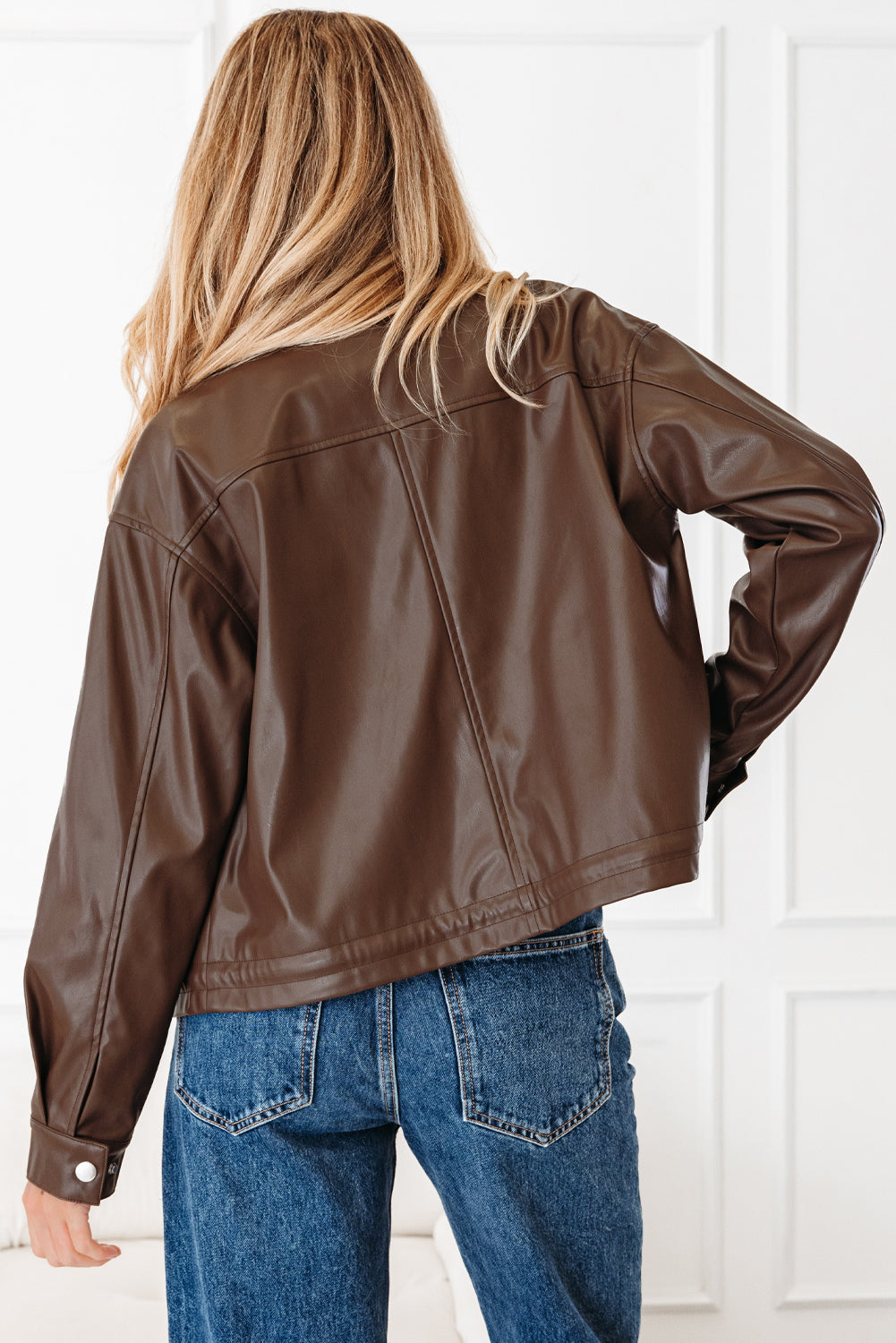 Mila Drawstring Hem Leather Jacket