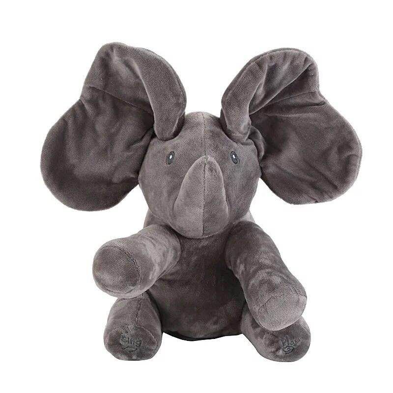 Colorful singing elephant plush toy for kids from BACKUPMYFILESNOW® featuring large ears and a cheerful expression.