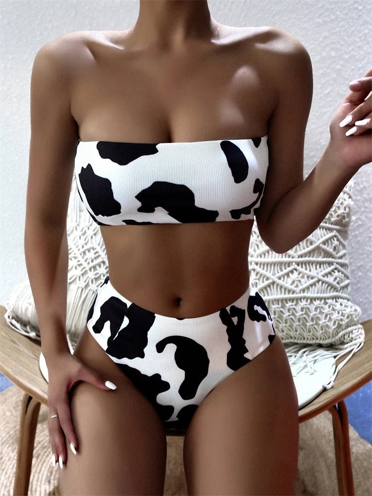 Bikini Women Swimsuit 2026 New Bikinis Set Leopard Bandeau Swimwear Summer Sexy High Waist Two Piece Beach Bathing Suit Female - BACKUPMYFILESNOW.COM®