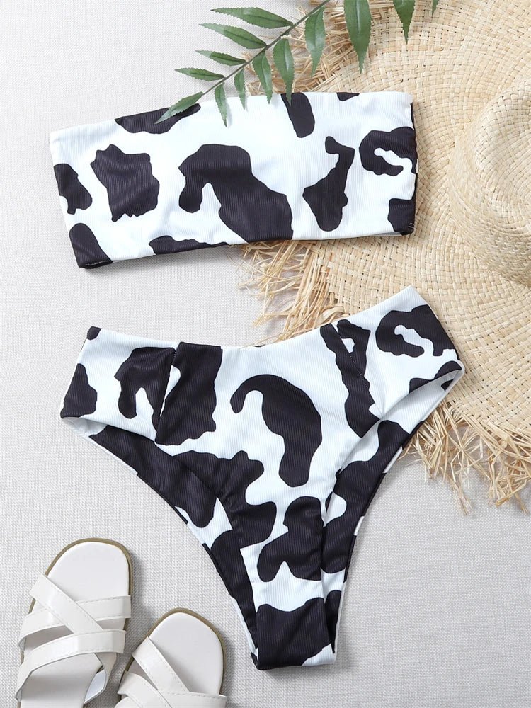 Bikini Women Swimsuit 2026 New Bikinis Set Leopard Bandeau Swimwear Summer Sexy High Waist Two Piece Beach Bathing Suit Female - BACKUPMYFILESNOW.COM®