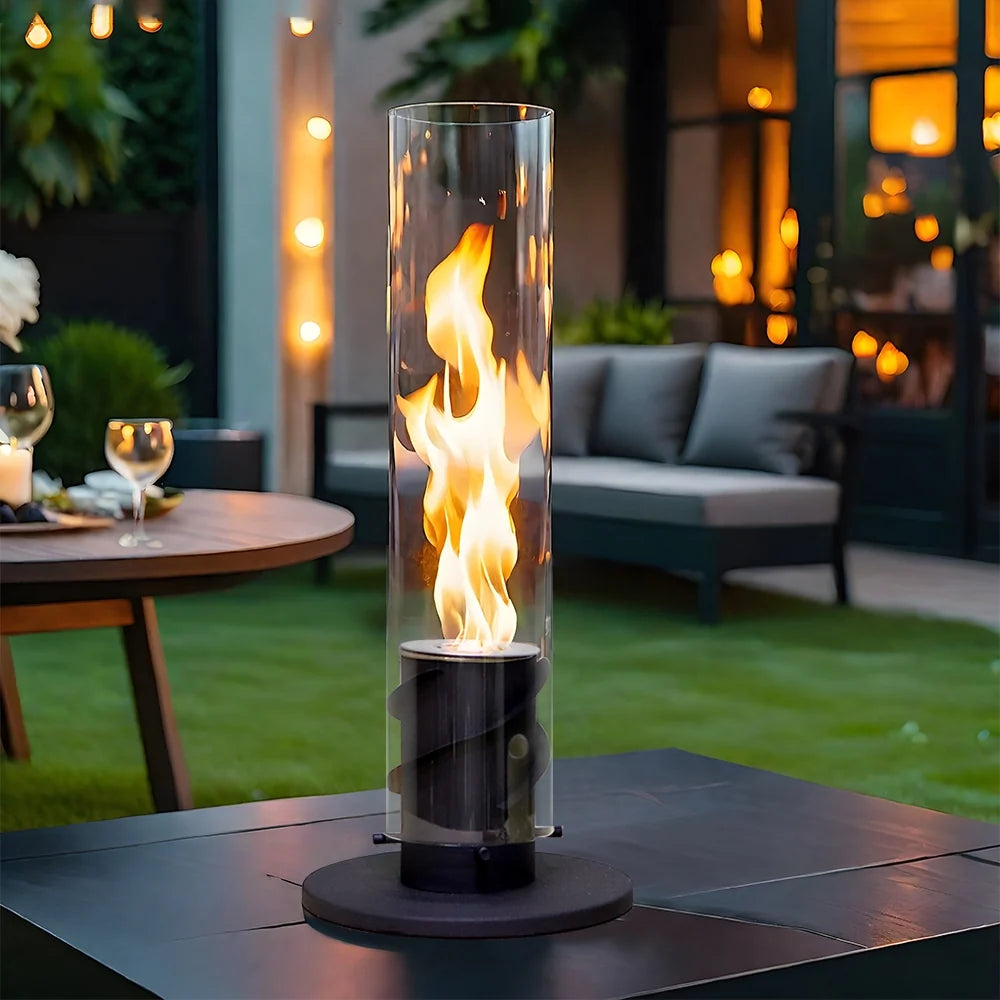 JHY DESIGN 17-inch bio ethanol ventless fireplace with clean-burning gel and ethanol fuel, modern design, and safety features.