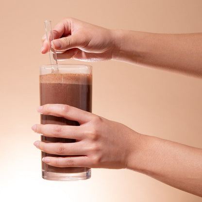 Biocare 30g protein chocolate dietary beverage container with 14 servings, featuring a sleek black and brown packaging design.